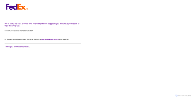 Security scan screenshot of https://www.fedex.com/en-us/home.html