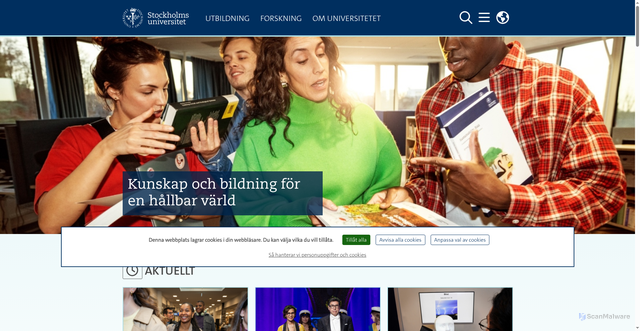 Security scan screenshot of https://www.su.se/