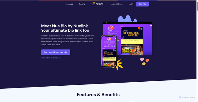 Security scan screenshot of https://nue.bio/haatemyselfbio