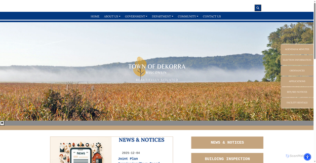 Security scan screenshot of https://dekorra-wi.gov/