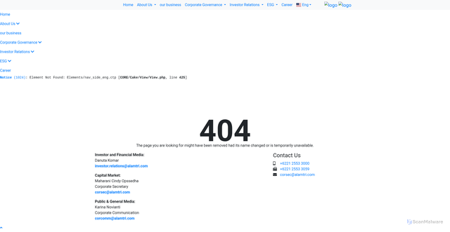 Security scan screenshot of https://alamtri.org/theme/fontawesome/css/duotone-thin.html