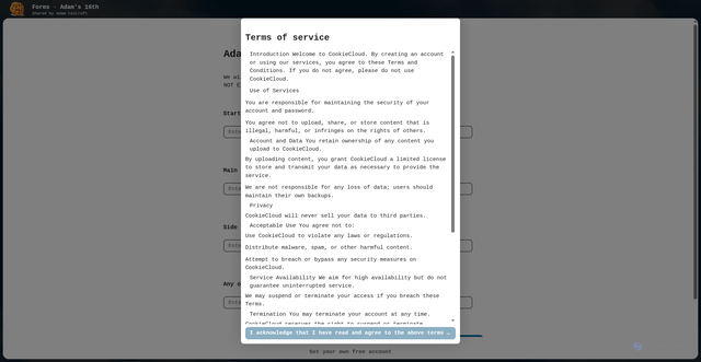 Security scan screenshot of https://cookiecloud.techtesting.tech/index.php/apps/forms/s/QfyPtdEoDcDKN5sidTYPmmWb