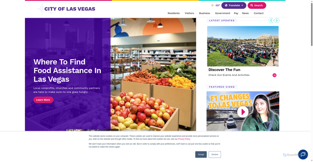 Security scan screenshot of https://www.lasvegasnevada.gov/