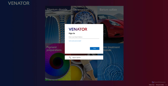 Security scan screenshot of https://venatorcorp.splunkcloud.com