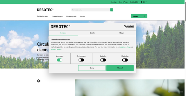 Security scan screenshot of https://www.desotec.com
