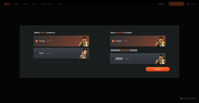 Security scan screenshot of https://www.aha.video/movie/mystery
