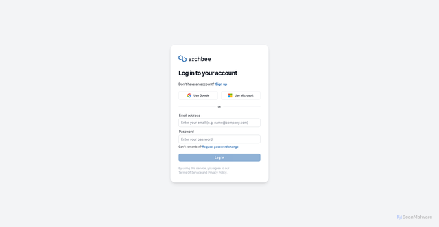 Security scan screenshot of https://app.archbee.com