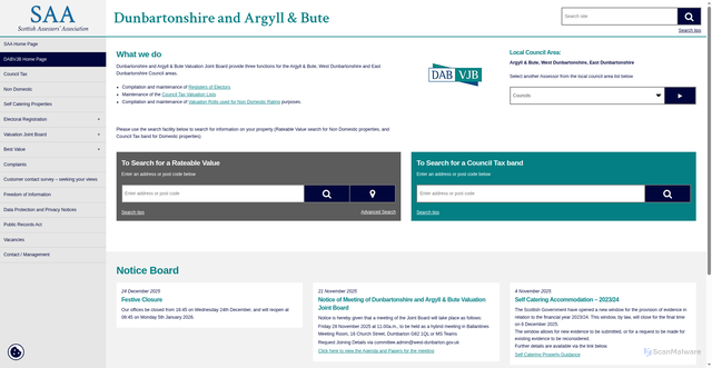 Security scan screenshot of https://www.saa.gov.uk/dab-vjb/