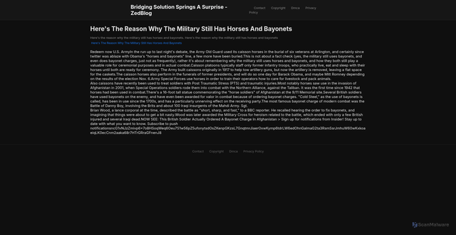 Security scan screenshot of https://tammywigboldyfave-mkrwbpxyyf.edgeone.app/22006-heres-the-reason-why-the-military-still-has-horses-and-bayonets.html