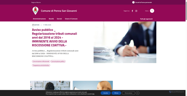 Security scan screenshot of https://www.comune.pennasangiovanni.mc.it