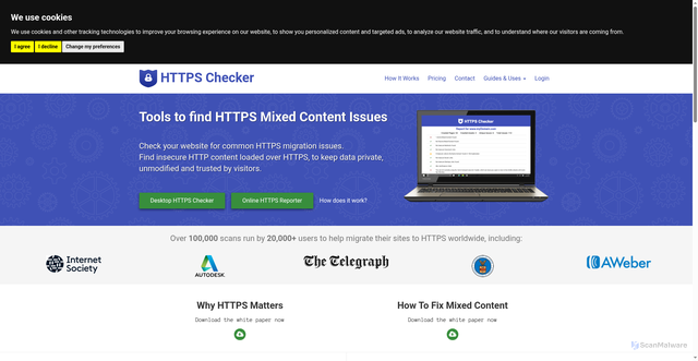Security scan screenshot of https://httpschecker.net