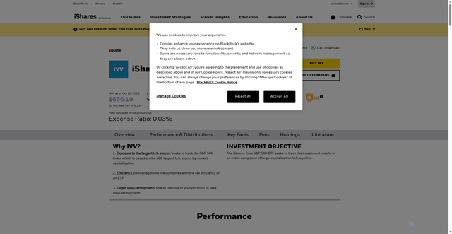 Security scan screenshot of https://www.ishares.com/us/products/239726/ishares-core-sp-500-etf