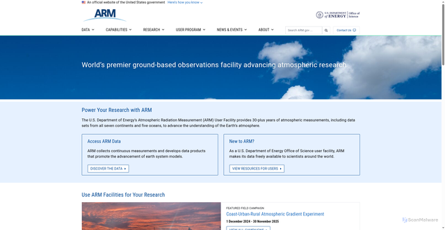 Security scan screenshot of https://arm.gov/
