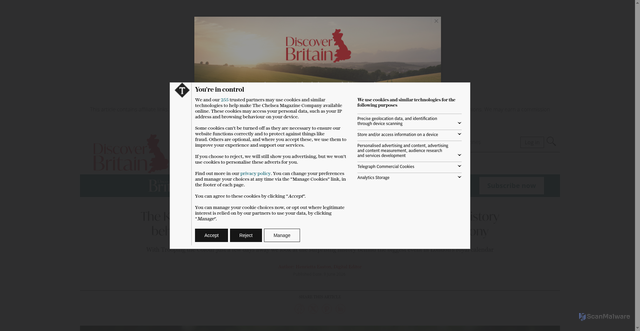 Security scan screenshot of https://www.discoverbritain.com/heritage/royals/trooping-the-colour-history/