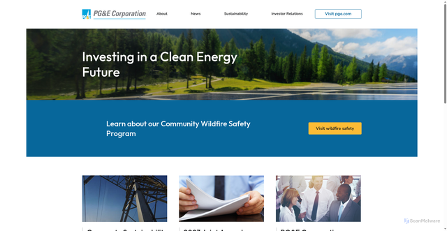 Security scan screenshot of https://www.pge-corp.com/