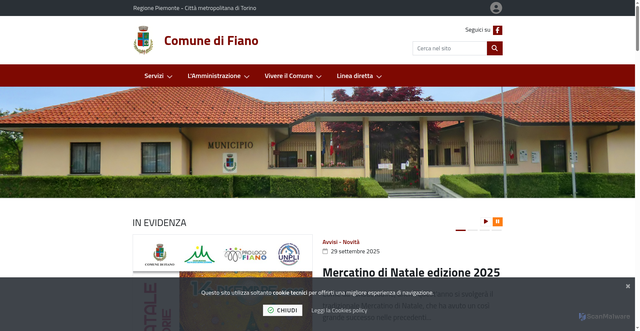 Security scan screenshot of https://www.comune.fiano.to.it/it-it/home