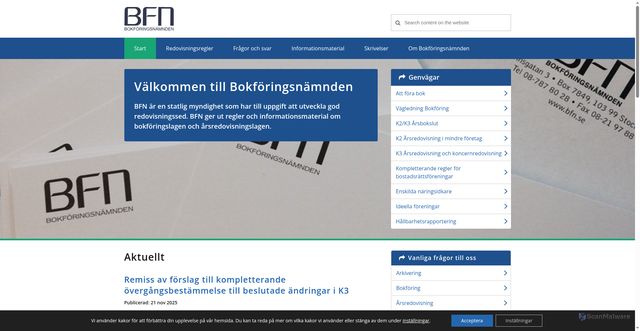 Security scan screenshot of https://www.bfn.se/