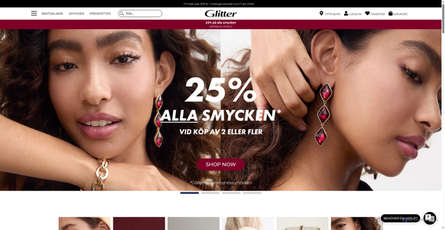 Security scan screenshot of https://glitter.se/