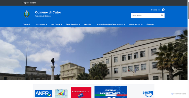 Security scan screenshot of https://www.comune.cutro.kr.it