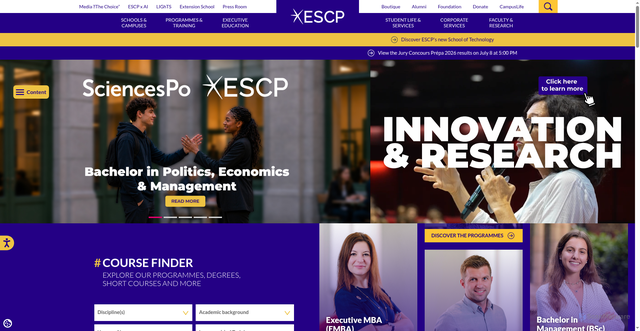 Security scan screenshot of http://www.escp.eu