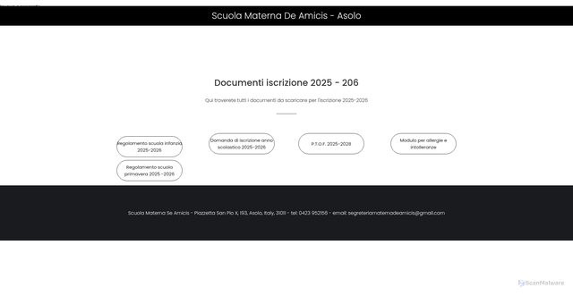 Security scan screenshot of https://www.maternadeamicis.it/