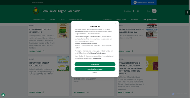 Security scan screenshot of https://www.comune.stagnolombardo.cr.it/