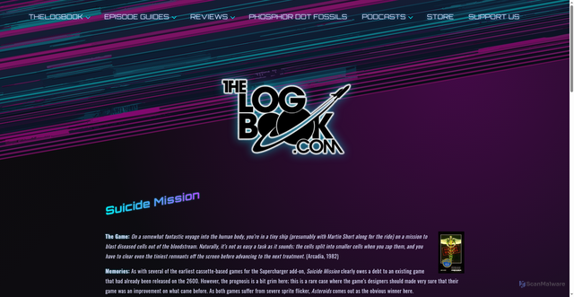 Security scan screenshot of https://www.thelogbook.com/phosphor/suicide-mission/
