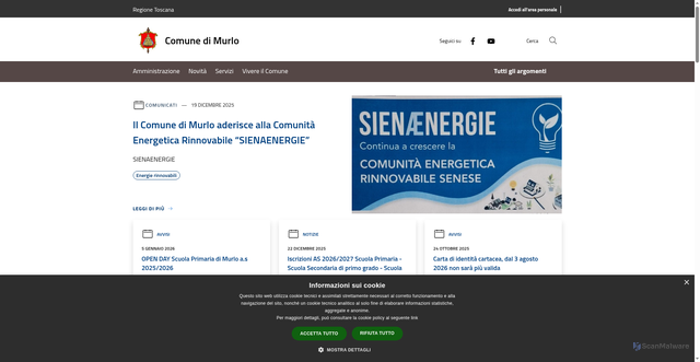 Security scan screenshot of https://www.comune.murlo.siena.it/it