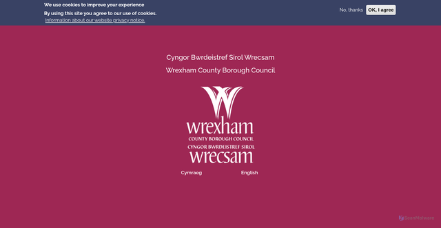 Security scan screenshot of https://www.wrexham.gov.uk/