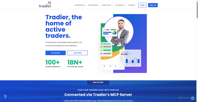 Security scan screenshot of https://tradier.com