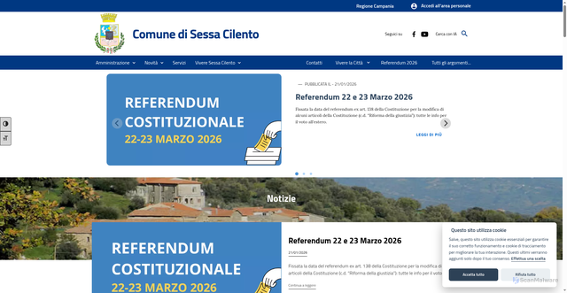 Security scan screenshot of https://www.comune.sessacilento.sa.it/