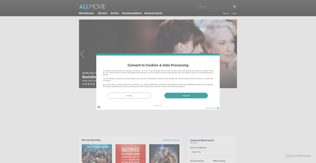 Security scan screenshot of https://www.allmovie.com