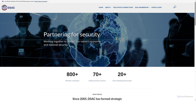 Security scan screenshot of https://www.dsac.gov/