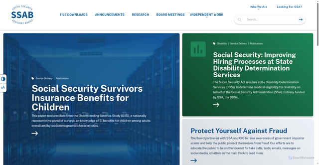 Security scan screenshot of https://www.ssab.gov:443/