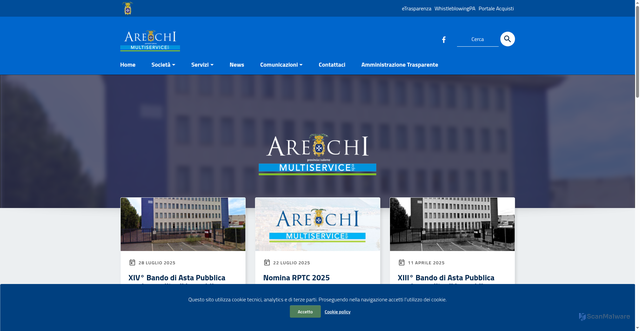 Security scan screenshot of https://www.arechimultiservice.it/