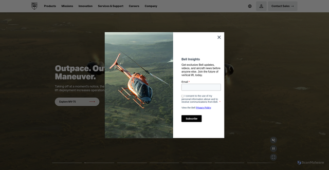 Security scan screenshot of https://bellflight.com