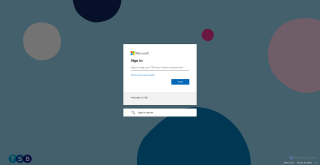 Security scan screenshot of https://tsbcloud-my.sharepoint.com