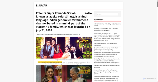 Security scan screenshot of https://rayusil.pages.dev/posts/colours-super-kannada-serial/