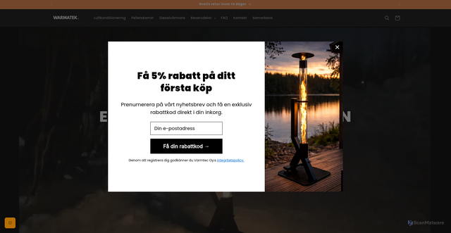 Security scan screenshot of https://warmatek.se