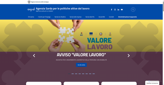 Security scan screenshot of https://agenziaregionaleperillavoro.regione.sardegna.it/