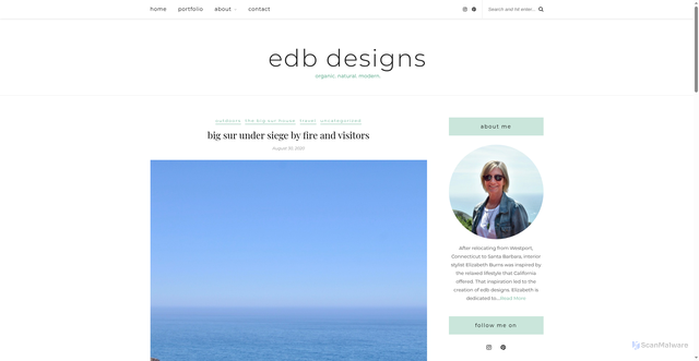Security scan screenshot of https://www.edbdesignssb.com/big-sur-fire/