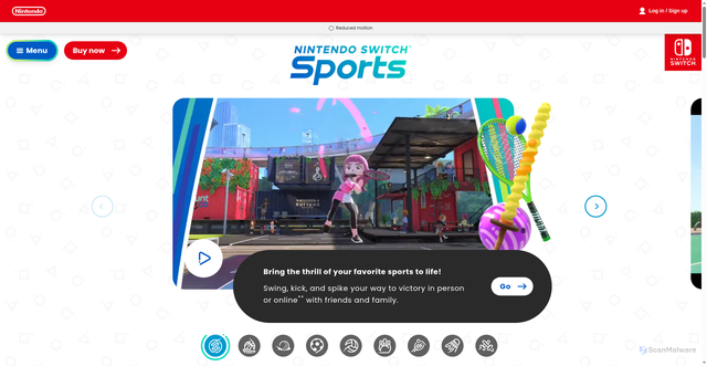 Security scan screenshot of https://nintendoswitchsports.nintendo.com/