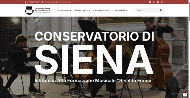 Security scan screenshot of https://conservatoriosiena.it/