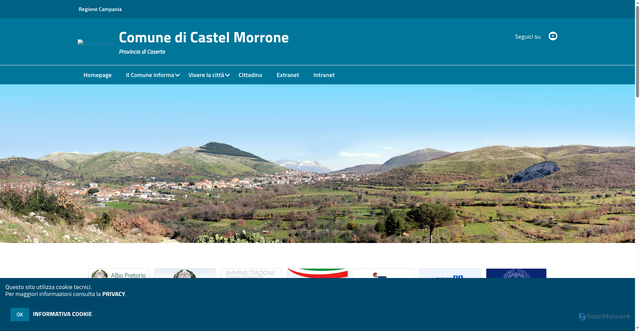 Security scan screenshot of https://www.comune.castelmorrone.ce.it/hh/index.php