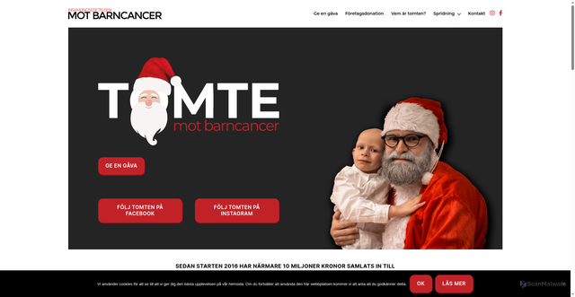 Security scan screenshot of https://motbarncancer.se