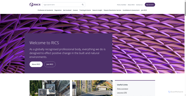 Security scan screenshot of https://www.rics.org