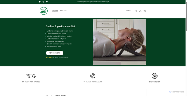 Security scan screenshot of https://neckone.se