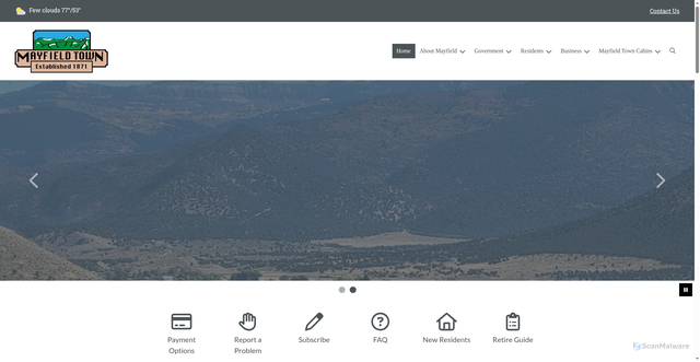 Security scan screenshot of https://mayfieldtownut.gov/