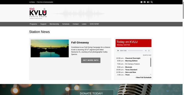Security scan screenshot of https://www.lamar.edu/kvlu/