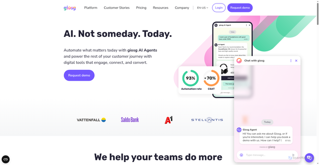 Security scan screenshot of https://giosg.com